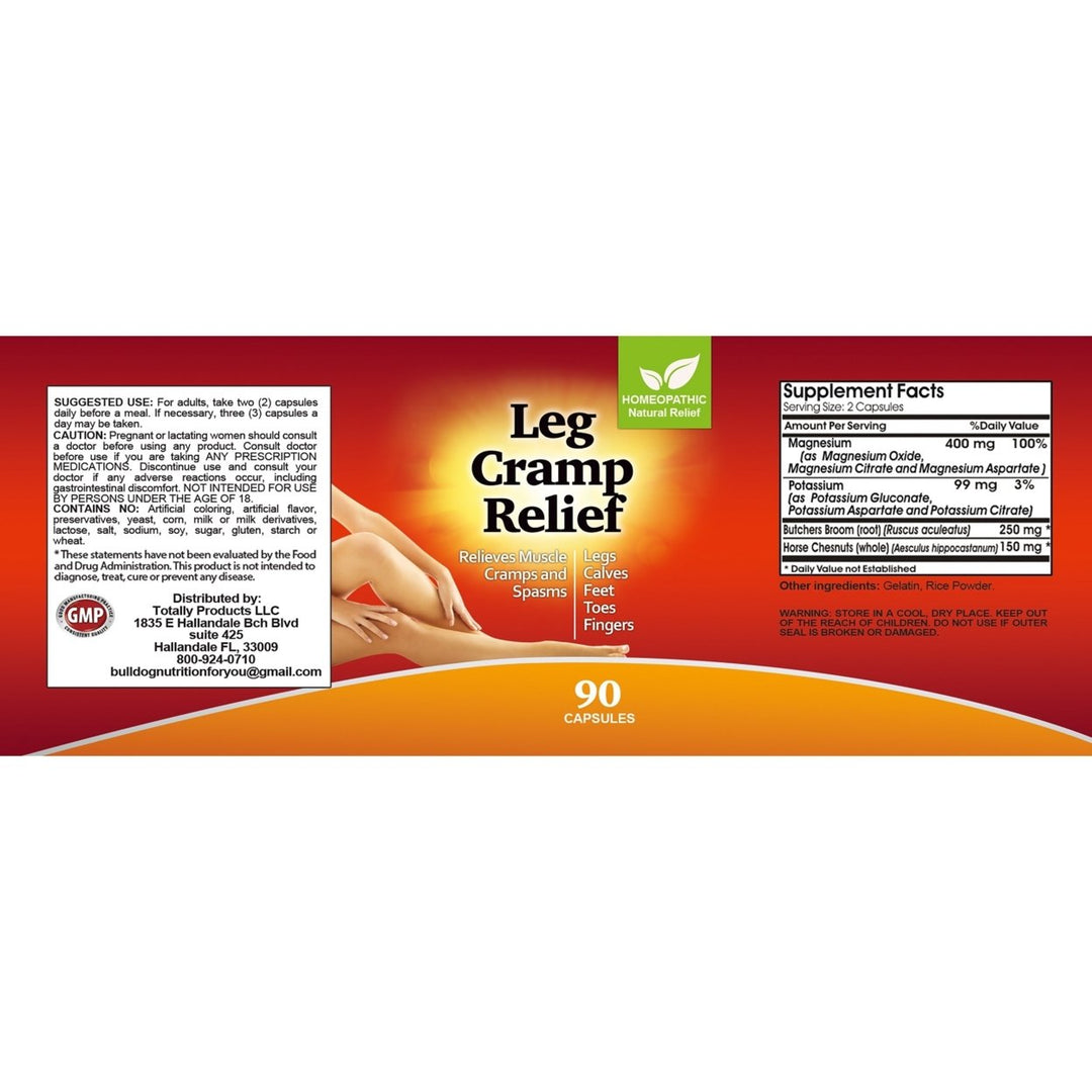 Magnesium Leg Cramp Relief Capsules 90 Count Fast Absorbing Muscle Relaxation Image 4