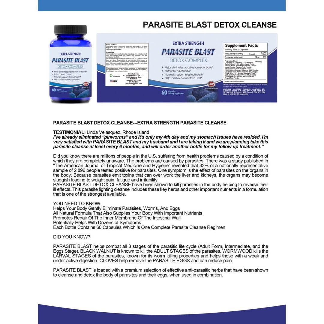 Parasite Free Detox Cleanse (60 Capsules) Image 2