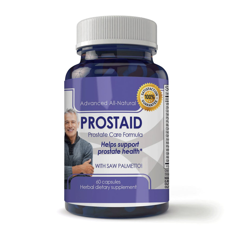 ProstAid Prostate Care Supplement with Saw Palmetto 60 Capsules Herbal Relief Image 1