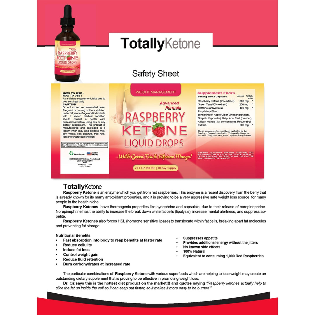 Raspberry Ketones Drops with Green Tea and African Mango Image 3