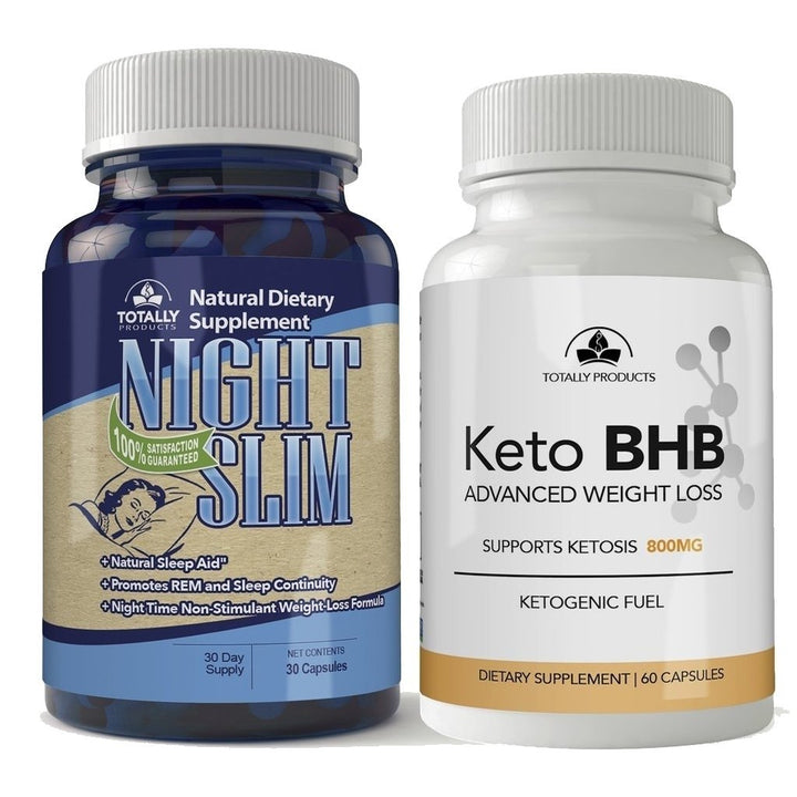 Keto BHB Night Slim Combo Pack Exogenous Ketones Weight Loss Fat Burner 30 Caps Image 1