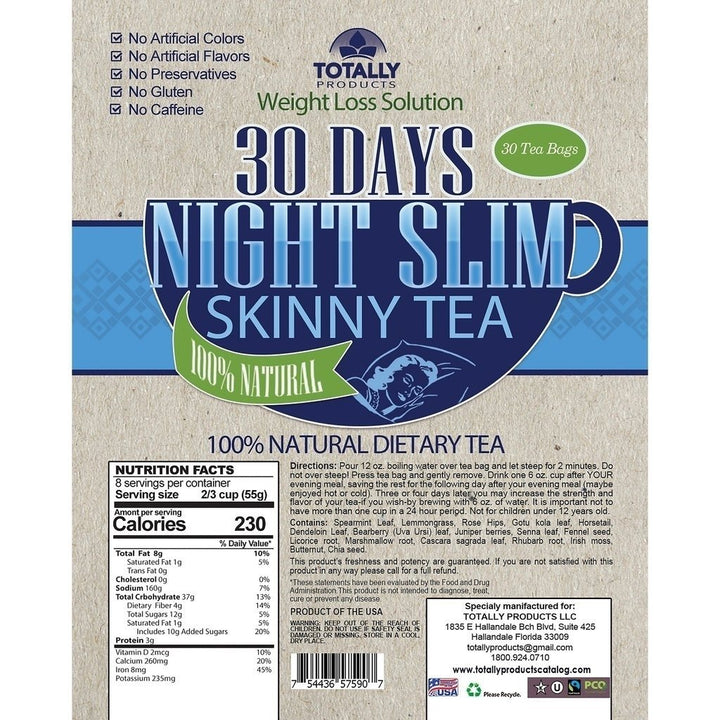 Night Slim Skinny Tea Garcinia Cambogia Combo Weight Loss Detox Energy Boost Image 4