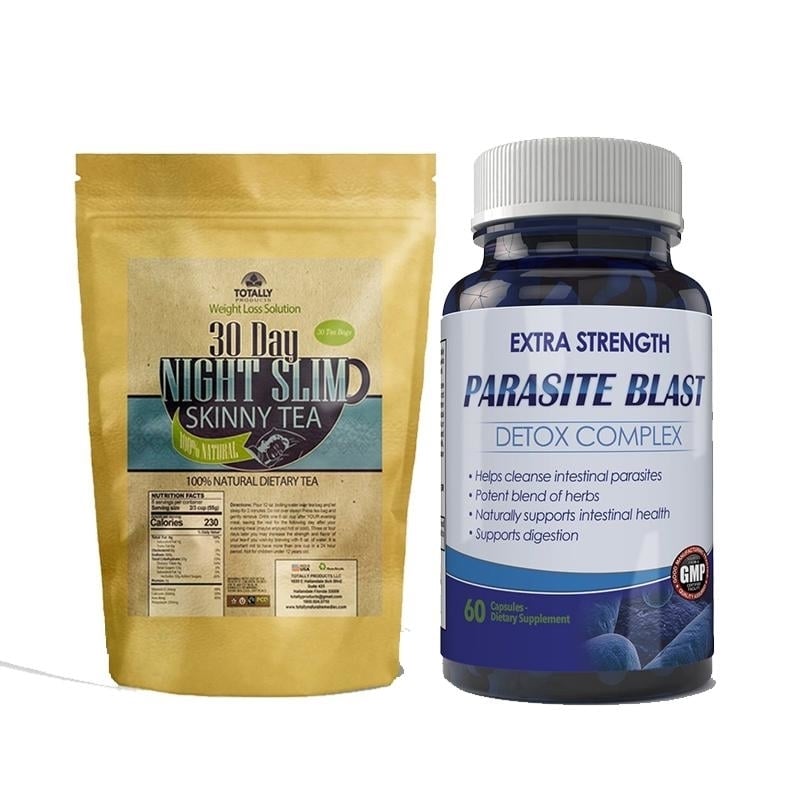 Night Slim Skinny Tea and Parasite Blast Combo Detox Cleanse Pack Health Set Image 1