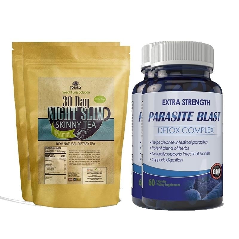 Night Slim Skinny Tea and Parasite Blast Combo Detox Cleanse Pack Health Set Image 2