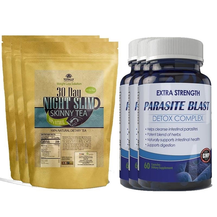 Night Slim Skinny Tea and Parasite Blast Combo Detox Cleanse Pack Health Set Image 3