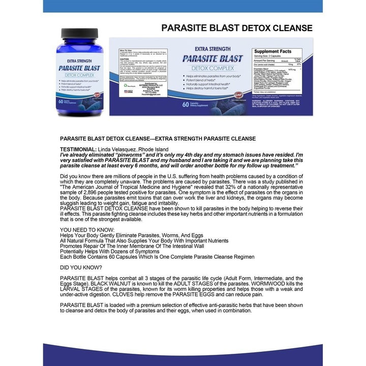 Parasite Blast MCT Oil Combo Pack Detox Cleanse Energy Support 3000mg 2x Daily Image 4