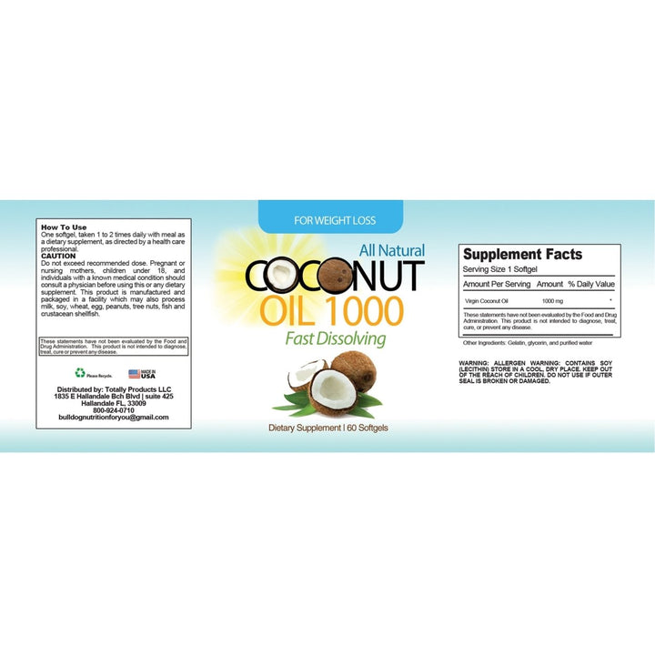 Organic Virgin Coconut Oil 120 Softgels for Metabolism Weight Control Image 3