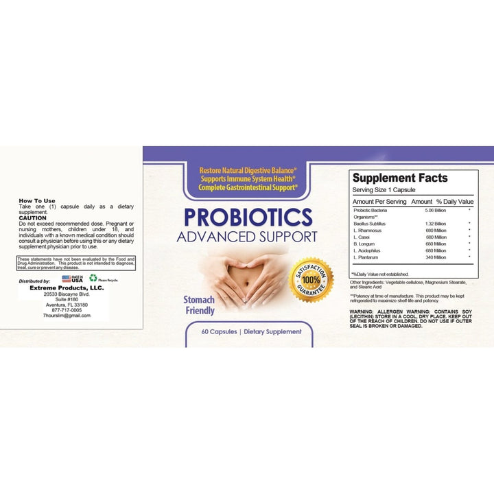 Totally Products Probiotics Advanced Support 60 Capsules Digestive Immune Health Image 3