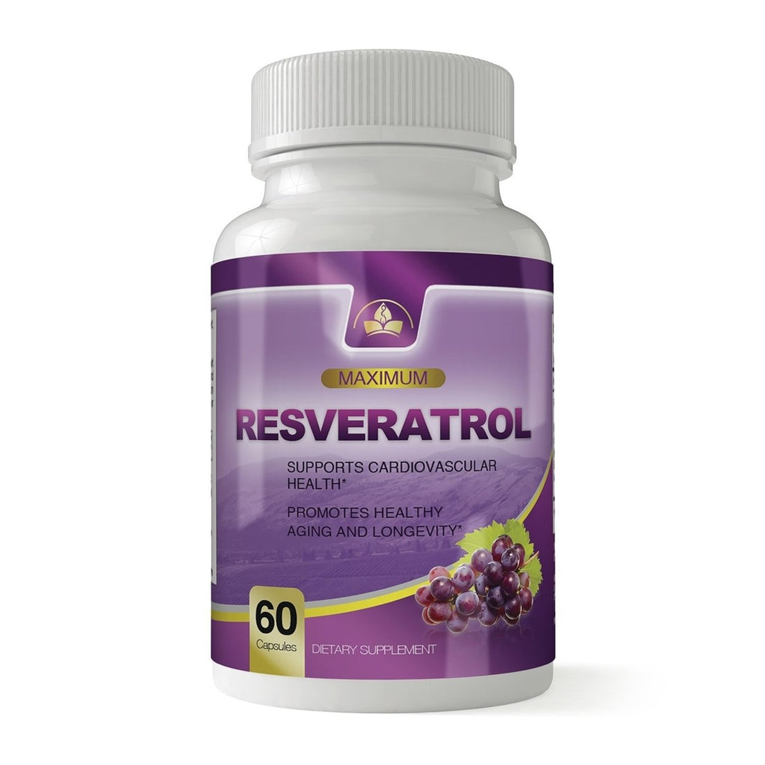 Super Resveratrol 1200mg Maximum Strength Antioxidant 60 Veggie Capsules Image 1