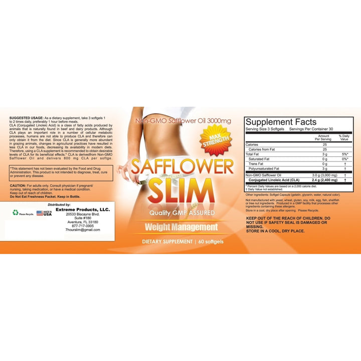 Safflower Slim Weight Loss Softgels (60 capsules) Image 3