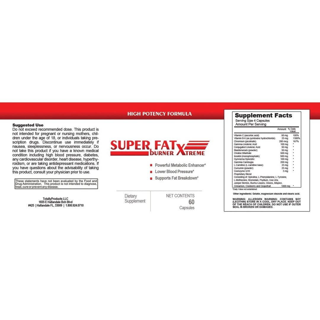 Super Fat Burn Extreme Natural Supplement 60 Capsules Appetite Control Metabolism Boost Image 3