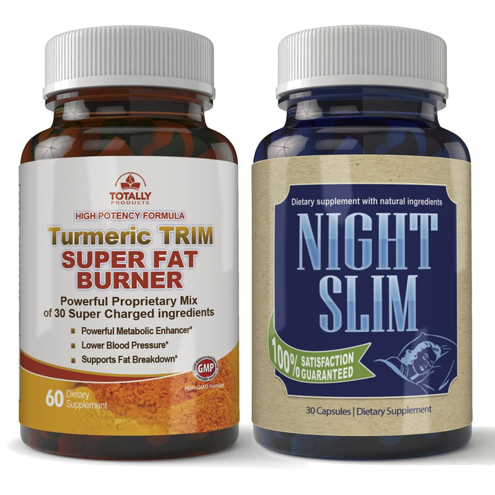 Turmeric Trim Night Slim Weight Loss Combo Pack Fat Burner Supplements 2 Bottles Image 1