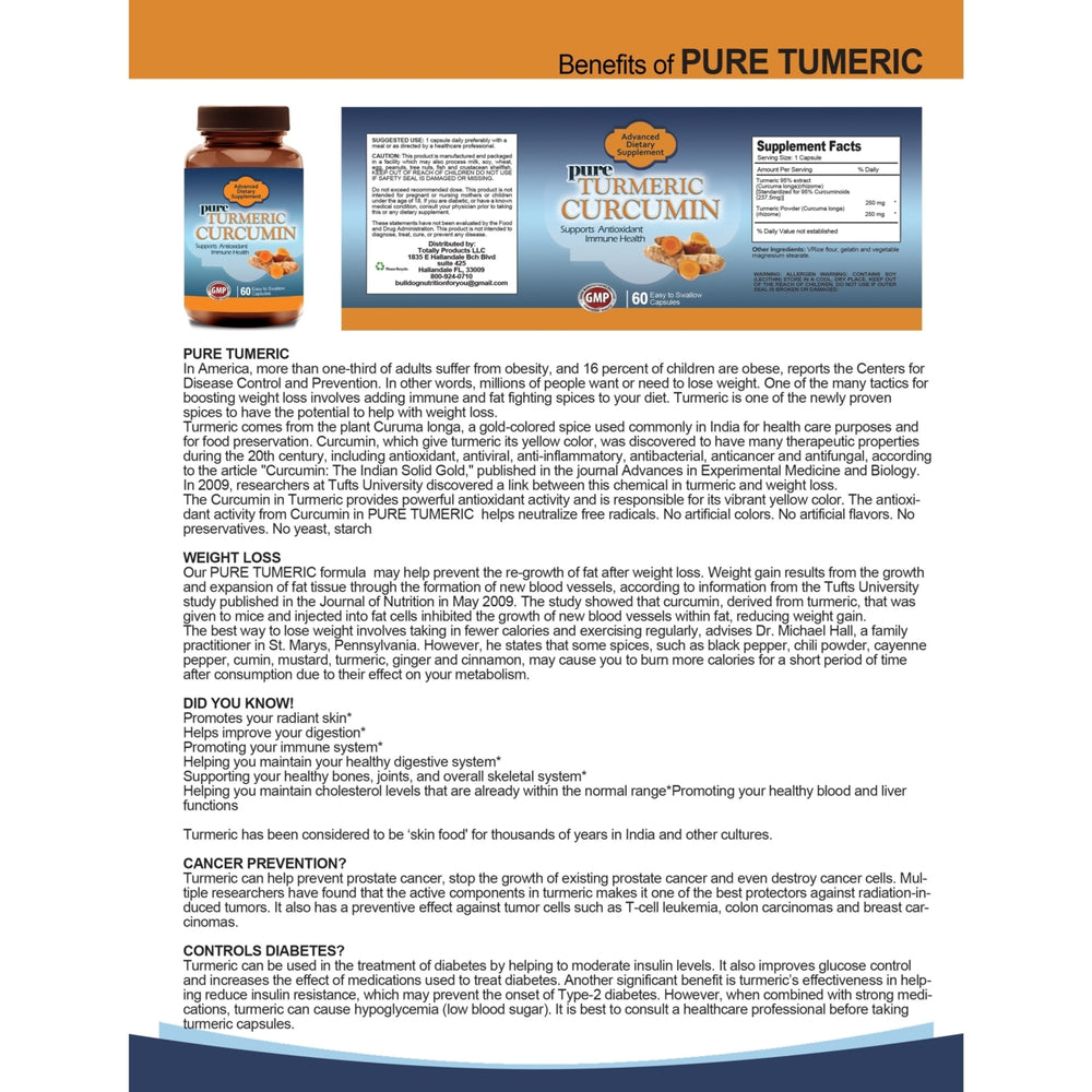 Turmeric Curcumin Extract (60 Capsules) Image 2