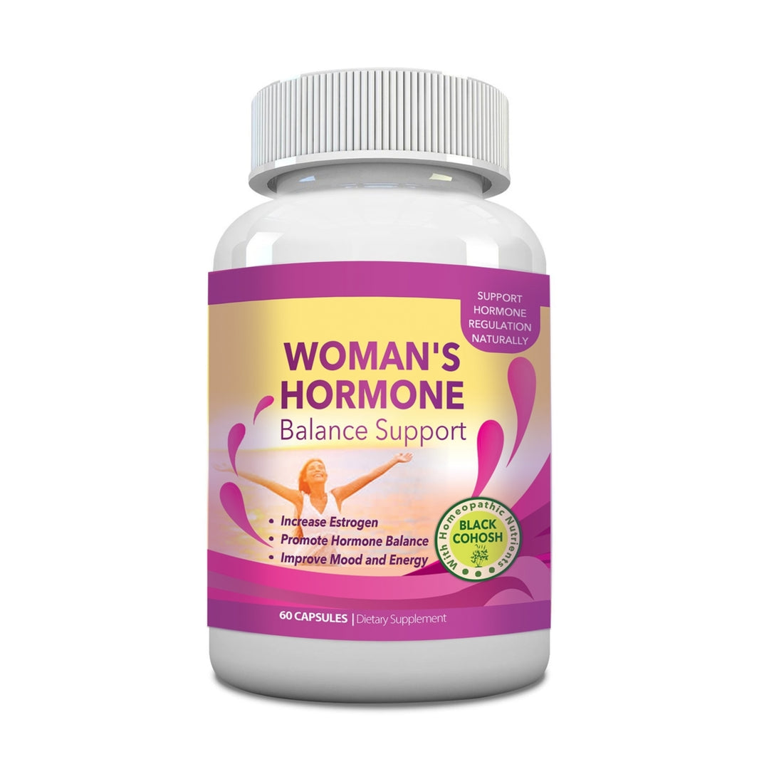 Womans Hormone Balance Menopause Support 60 Capsules Soy Isoflavones Herbs Image 1