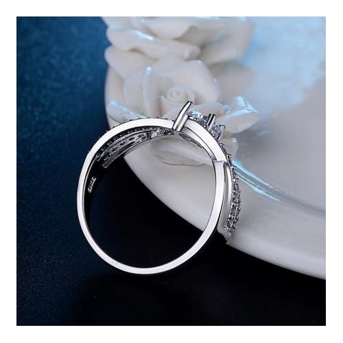 Italian Style Popular style Wave Artificial zircon Ring Lady Ring Image 4