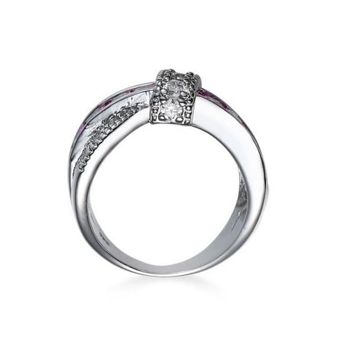 Black Artificial zircon Cross Jewelry Ring Wedding Lady Ring Image 2