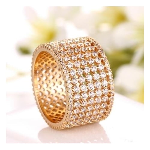 Popular style cylindrical net drill Artificial zircon ring Image 4