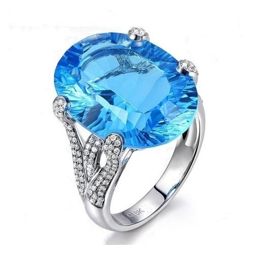 A Noble Popular style Coloured Sapphire Ring Embedded in Kratopa Stone Engagement Ring Image 1