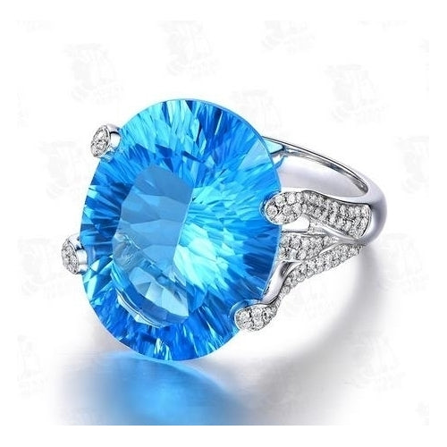 A Noble Popular style Coloured Sapphire Ring Embedded in Kratopa Stone Engagement Ring Image 2