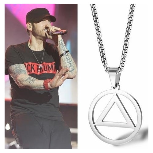 RapHipHip and Hop Eminem Am with Simple Accessories for Titanium Steel Mens Necklace Image 2