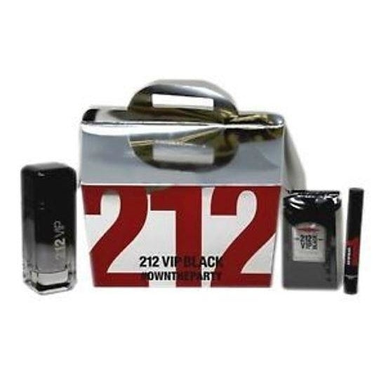 212 VIP BLACK Carolina Herrera 3Pc Gift Set Perfume for Men Image 1
