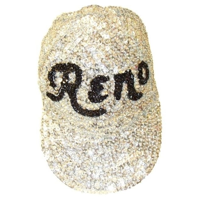 Sequin Baseball Cap Silver Reno Image 1