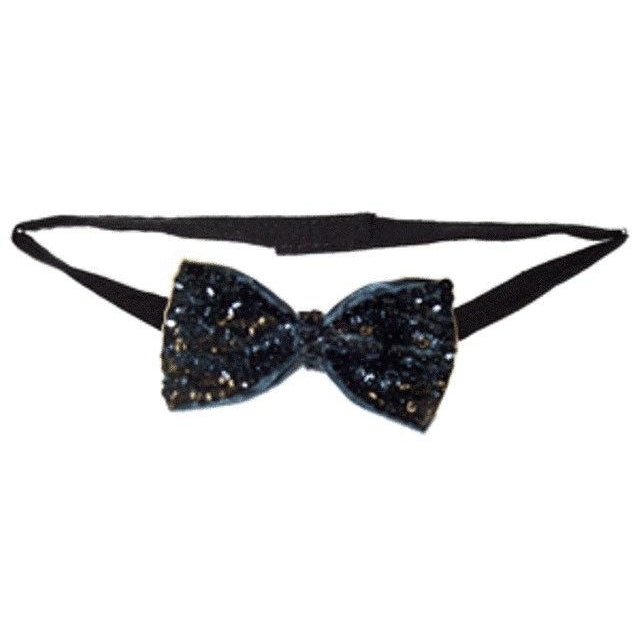 Sequin Bow Tie Black Adult Unisex Image 1