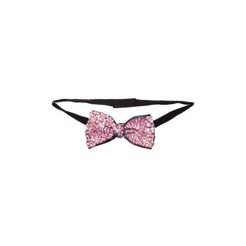 Sequin Bow Tie Lite Pink Adult Unisex Image 1