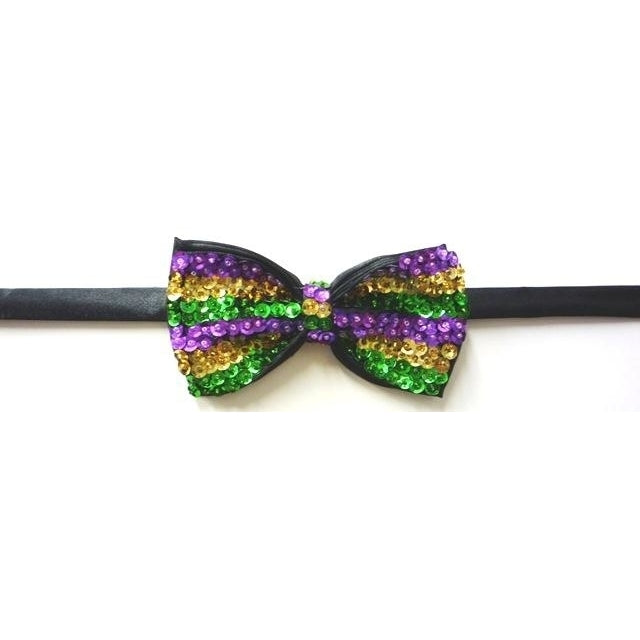 Sequin Bow Tie Mardigra Rainbow Adult unisex Image 1