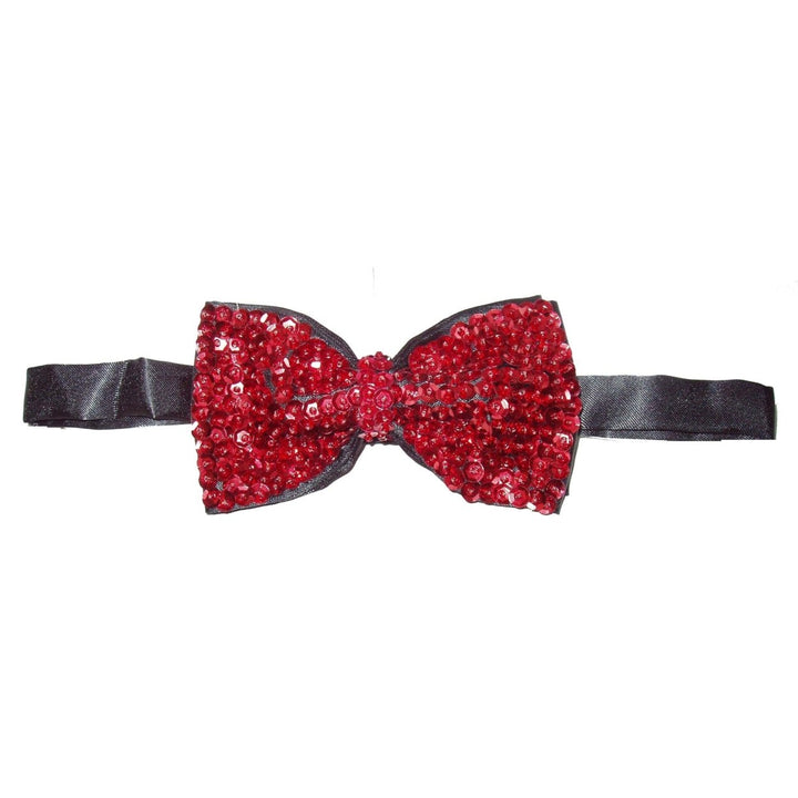 Sequin Bow Tie Red Adult Unisex Image 2