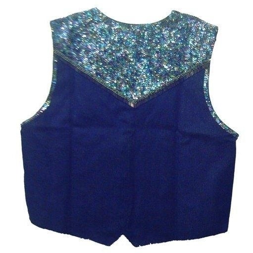 Sequin Denim Vest Blue Adult Unisex Image 2