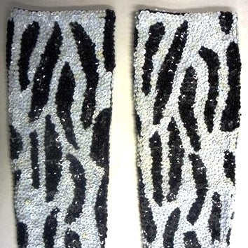 Sequin Gloves Zebra Image 1