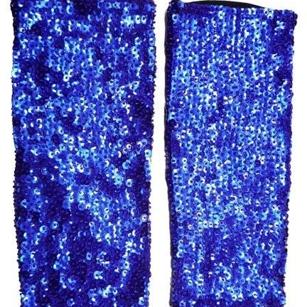 Sequin Gloves Royal Blue Image 1