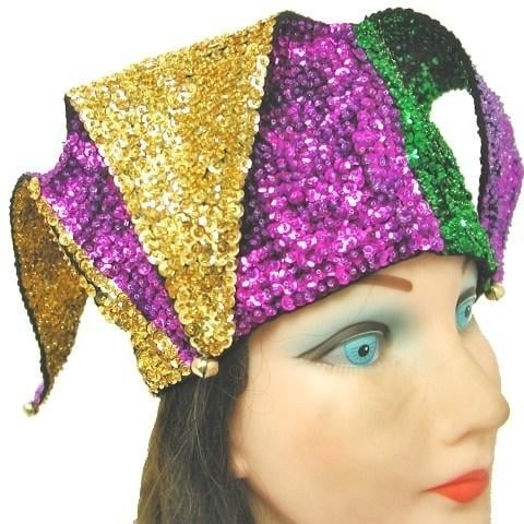 Sequin Jester Hat Mardigras Lines Image 1
