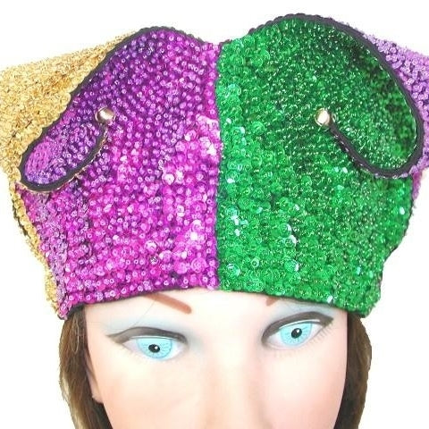 Sequin Jester Hat Mardigras Lines Image 2