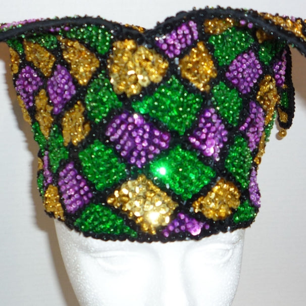 Sequin Jester Hat Mardigras Squares Image 1