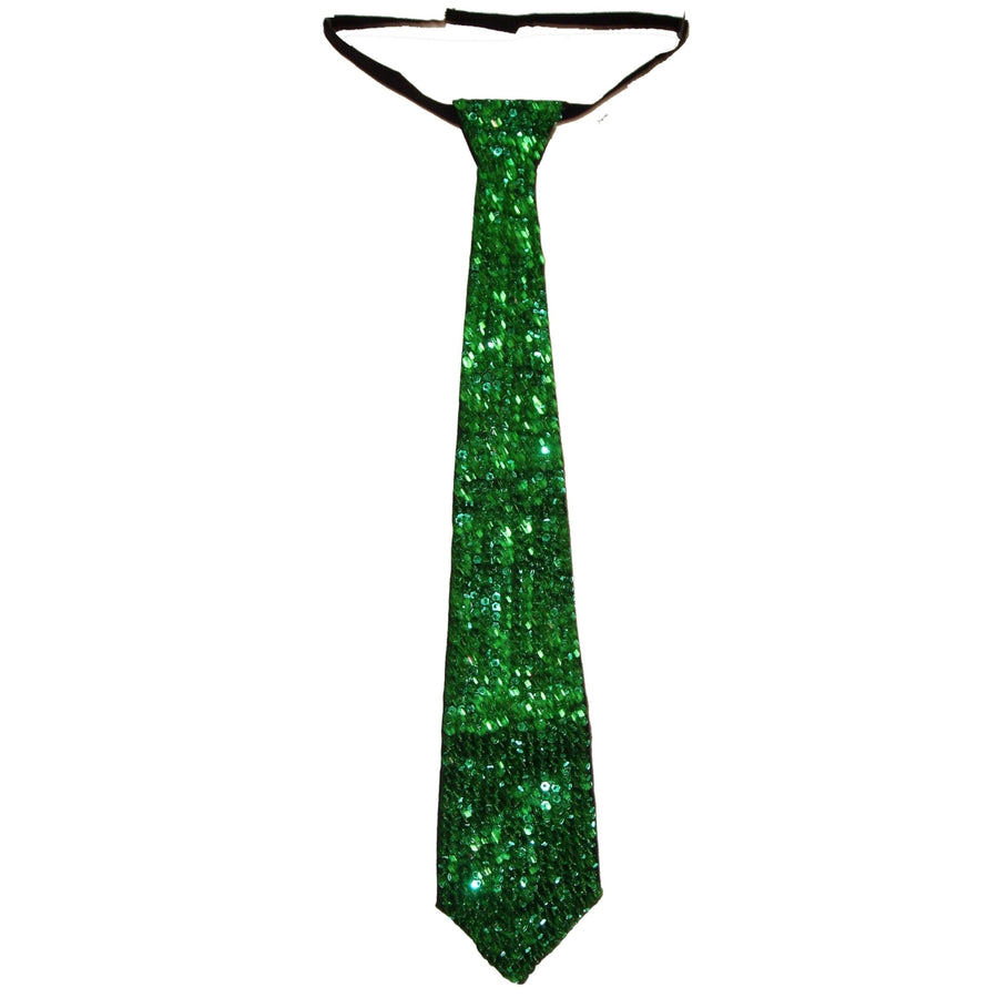 Sequin Neck Tie Emerald Green Adult Unisex Image 1