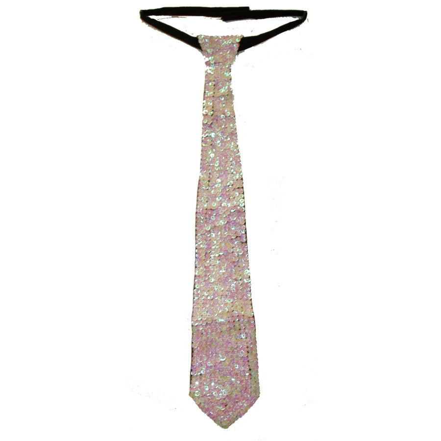 Sequin Neck Tie Opal White Adult Unisex Image 1