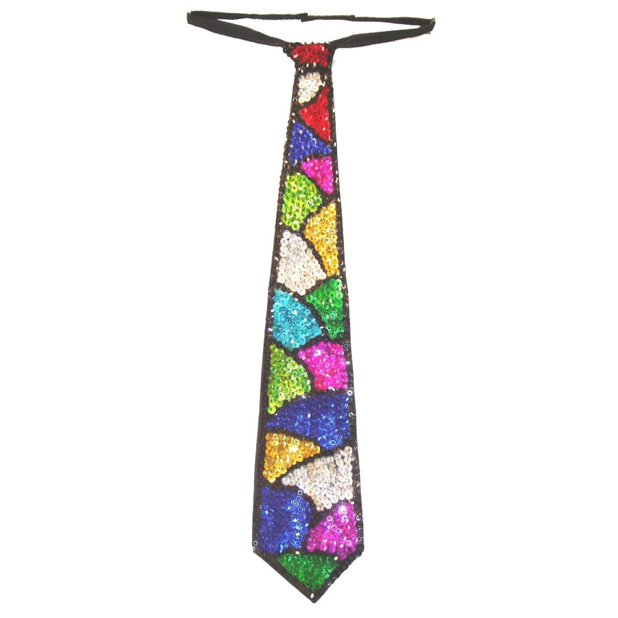 Sequin Neck Tie Mosaic Shell Adult Unisex Image 1
