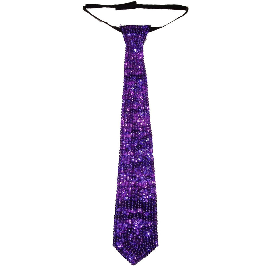Sequin Neck Tie Purple Adult Unisex Image 1