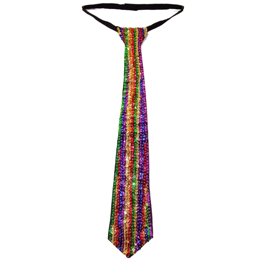 Sequin Neck Tie Rainbow Adult Unisex Image 1