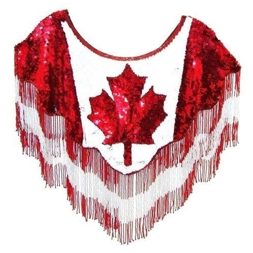 Sequin Shawl 1006 Canada Flag Image 1