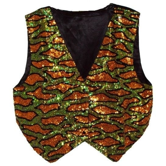 Sequin Vest Animal Print Image 1