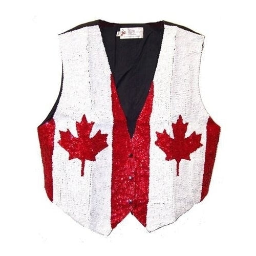 Sequin Vest Canada Flag Image 1