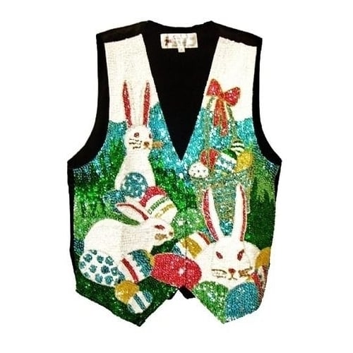 Sequin Vest Easter Bunny Image 1