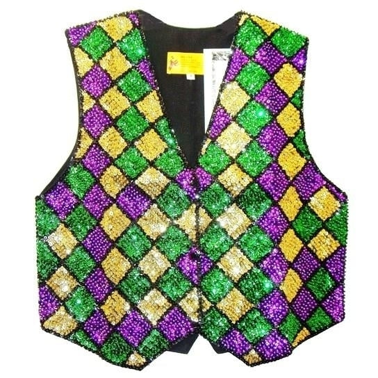 Sequin Vest Mardigra Square Kids Unisex Size Only Image 1