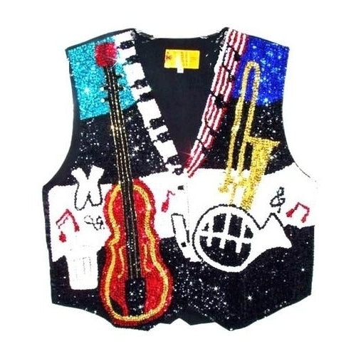 Sequin Vest Jazz Musical Instruments Image 1