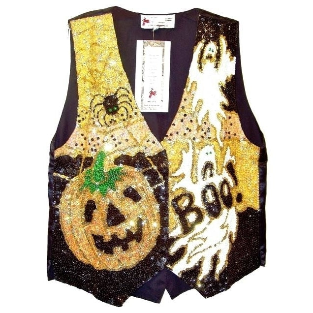 Sequin Vest Halloween Boo! Image 1