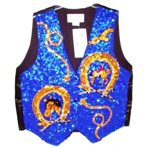 Sequin Vest Equestrian Blue Image 1