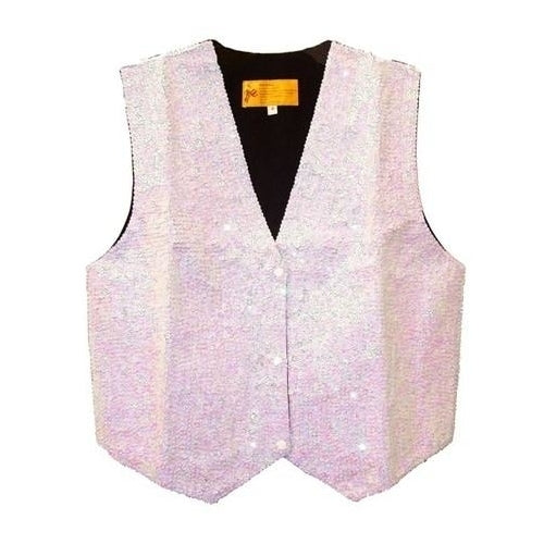 Sequin Vest OPAL WHITE Adults-Unisex Image 1